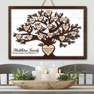 Family Like Branches On A Tree, Personalized 2 Layers Wood Sign, Gift for Family Members - Wood Sign - GoDuckee