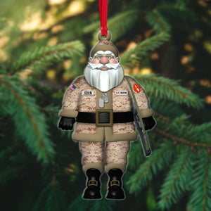 Veteran Mr. Claus Personalized Acrylic Ornament - Ornament - GoDuckee