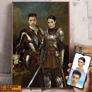 Custom Image Knight Couple Wall Art - Poster & Canvas - GoDuckee