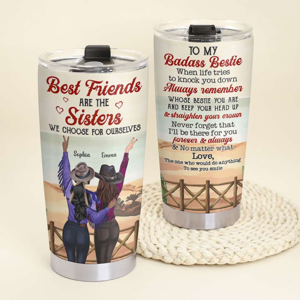Personalized Cowgirls Bestie Tumbler Cup - Forever and Always - Tumbler Cup - GoDuckee