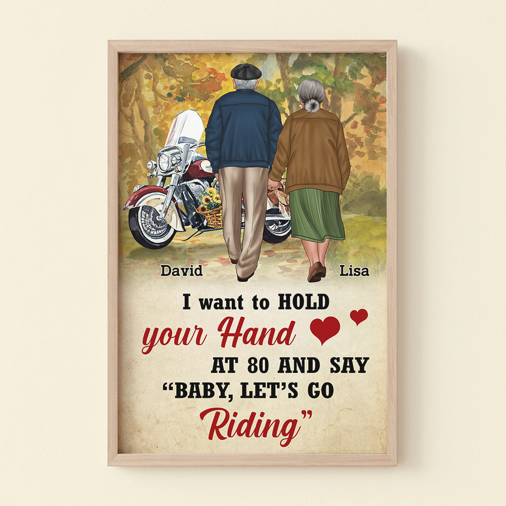 Personalized Old Biker Couple Poster - Baby, Let's Go Riding - Poster & Canvas - GoDuckee