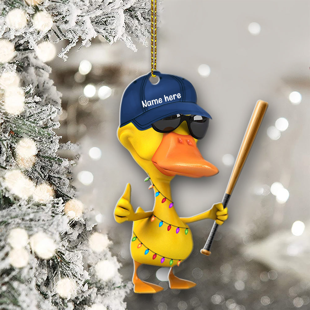 Baseball Duck - Personalized Christmas Ornament - Christmas Gift For Baseball Lovers - Ornament - GoDuckee