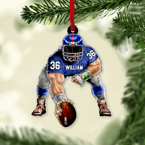 American Football Fierce Player, Personalized Acrylic Ornament - Ornament - GoDuckee