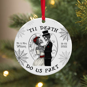 Couple Till Death Do Us Part, Personalized Ceramic Ornament - Ornament - GoDuckee