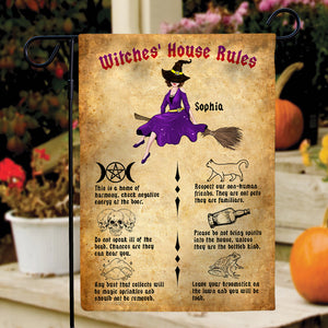 Witches' House Rules The Home Of Harmony, Personalized Witch House Flag For Halloween - Flag - GoDuckee
