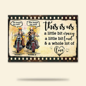 Personalized Biker Couple Poster - Whole Lot of Love - Biker Couple On The Ride - Poster & Canvas - GoDuckee