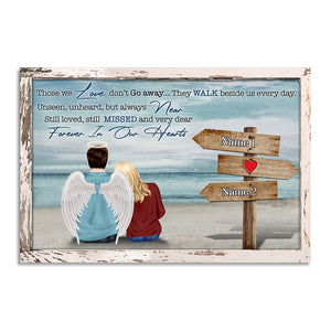 Personalized Young Couple Poster - Memories Of Husband in Heaven - Forever In Our Hearts - Poster & Canvas - GoDuckee