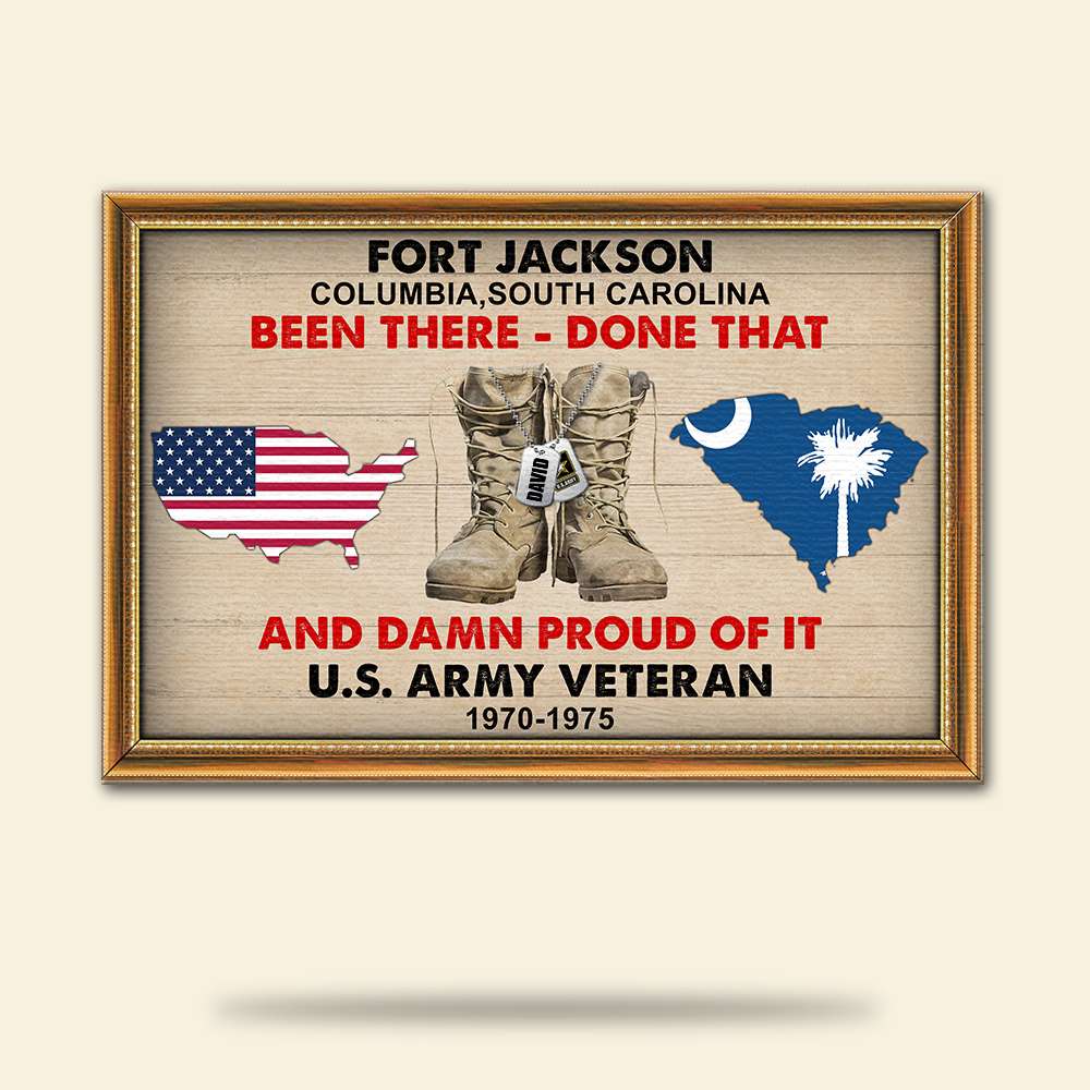 Military - Custom State Map Poster - Been There Done That - Military Boots - Poster & Canvas - GoDuckee