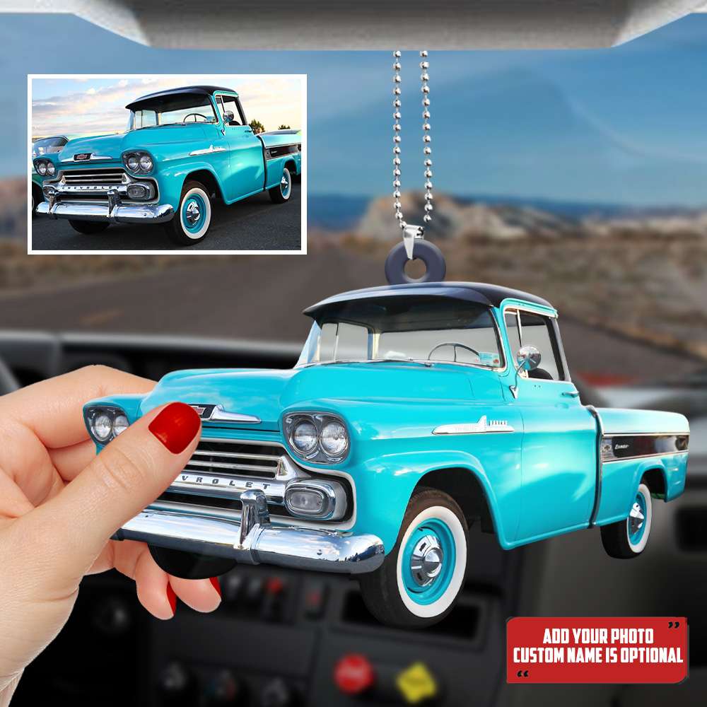 Chevy Truck Personalized Flat Car Ornament - Gift for Car Lovers - Ornament - GoDuckee