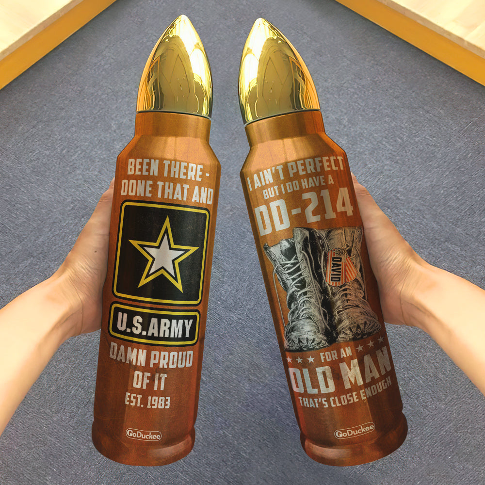 Veteran Bullet Tumbler - Custom Military Unit - I Do Have A DD-214, Military Boots Dogtag - Water Bottles - GoDuckee