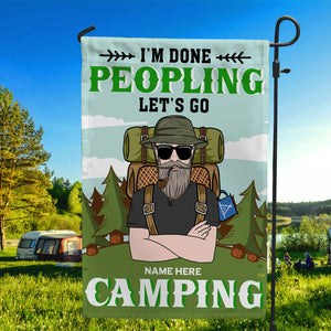Personalized Gifts Flag Ideas For Camping Lovers, I'm Done Peopling Let's Go Camping Custom Flag - Flag - GoDuckee