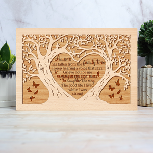 A Limb Has Fallen from Our Family Tree Personalized Heaven Wood Sign Gift For You - Wood Sign - GoDuckee