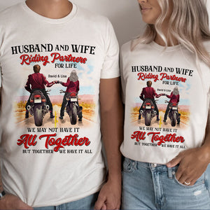 Riding Couple Husband and Wife Riding Partners for Life - Personalized Shirts - Gift for Couple - Shirts - GoDuckee