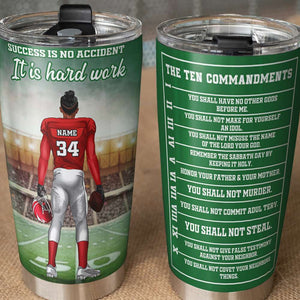 American Football Personalized Tumbler - The Ten Commandments - Tumbler Cup - GoDuckee