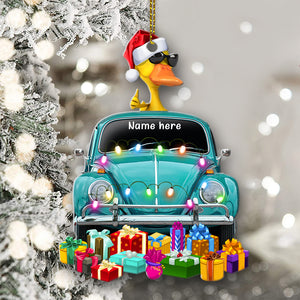 Couple Gift For Beetle Lover - Personalized Duck Christmas Ornament - Ornament - GoDuckee