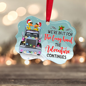 Together Forever Never Apart - Personalized Duck Christmas Ornament - Christmas Gift For Trucker Couple - Ornament - GoDuckee