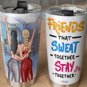 Personalized Gym Bestie Tumbler - Friends That Sweat Together Stay Together GYM2104 - Tumbler Cup - GoDuckee