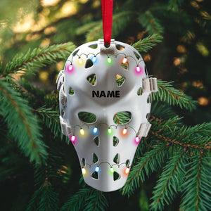 Hockey Helmet Cage - Personalized Christmas Ornament - Christmas Gift For Hockey Lovers - Ornament - GoDuckee
