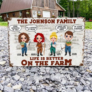 Farmer Life Is Better On The Farm, Personalized Farm Metal Sign - Metal Wall Art - GoDuckee