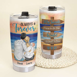 Personalized Couple Tumbler - My Favorite place In All The World Is Next To You - - Tumbler Cup - GoDuckee