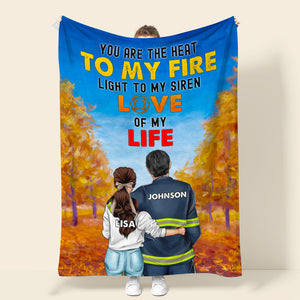 Personalized Firefighter Couple Blanket - You Are The Heat to My Fire - Autumn - Blanket - GoDuckee