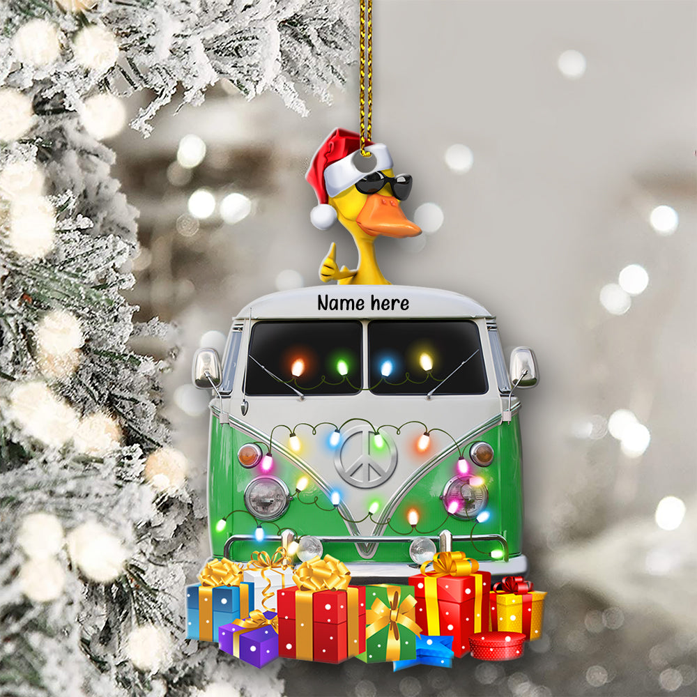 Christmas Gift For Camping Lover - Personalized Duck Christmas Ornament - Ornament - GoDuckee