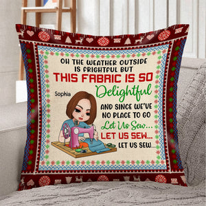 Christmas Sewing Girl Let Us Sew...Personalized Pillow - Pillow - GoDuckee