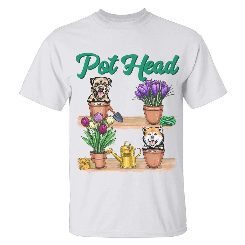 pothead dog Personalized Dog Lover Shirts Gardening Pot Head, Custom Dog Breeds