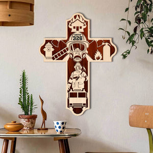 Firefighter Personalized 3D 2-Layered Wood Art PW-2LWAAR- 4NTHI2912 - Wood Sign - GoDuckee