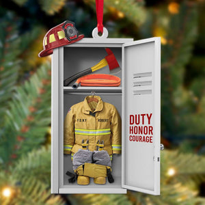 Firefighter Equipment Locker, Personalized Acrylic Ornament - Ornament - GoDuckee