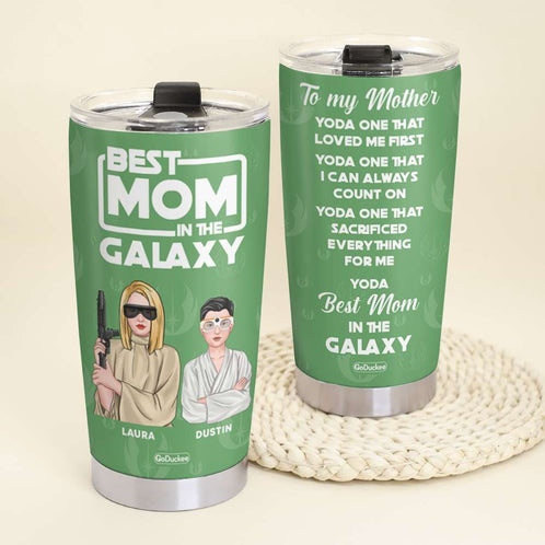 Personalized Best Galaxy Mom Tumbler, Mom Kid, Fighting Mode - Tumbler Cup - GoDuckee