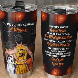 Personalized Basketball Couple Tumbler - To Me You're Always A Winner - Tumbler Cup - GoDuckee