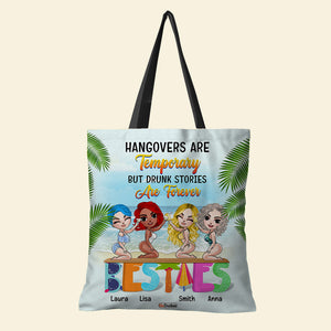 Personalized Besties Tote Bag - Hangovers Are Temporary - Summer Girls - Tote Bag - GoDuckee