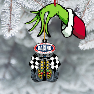 Racing Sign, Personalized Special Hand Holding Ornament - Ornament - GoDuckee