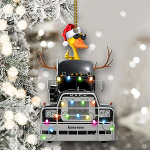Duck Truck - Christmas Gift For Trucker - Personalized Duck Christmas Ornament - Ornament - GoDuckee