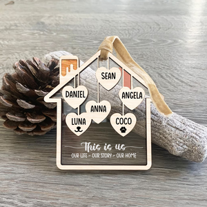 Family This Is Us Our Life Our Story Our Home, Personalized 2 Layered Mix Ornament - Ornament - GoDuckee