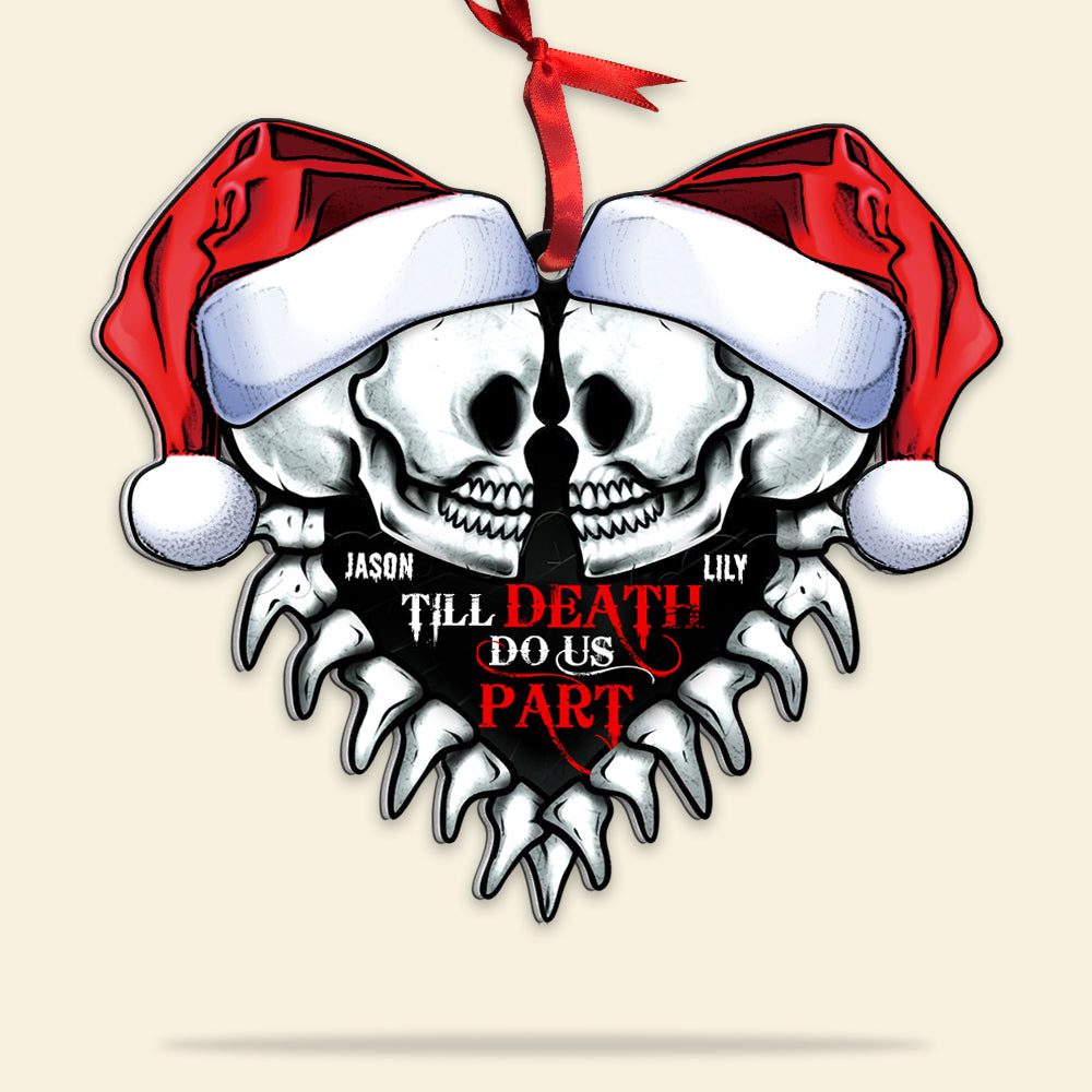 Personalized Couple Ornament, Till Death Do Us Part - Ornament - GoDuckee