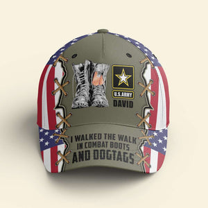 I Walked The Walk In Combat Boots and Dogtags, Personalized Classic Cap, Military Gift - Classic Cap - GoDuckee