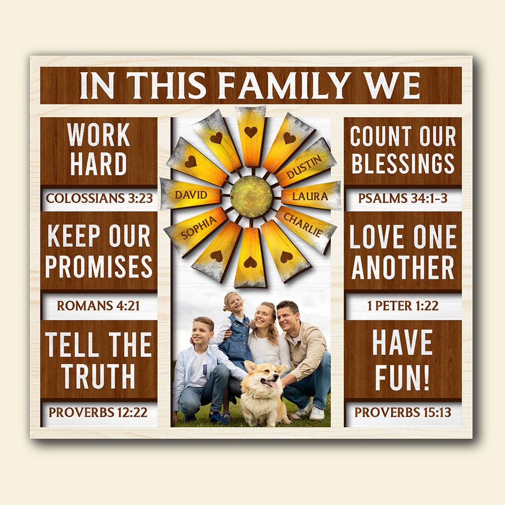 In This Family We Have Fun, Personalized 2 Layers Wood Sign, Gift for Family Members - Wood Sign - GoDuckee