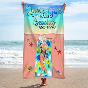 Who Loves Beach and Books - Personalized Beach Towel - Gifts For Book Lover, Summer Girls - Bikini Girls - Beach Towel - GoDuckee