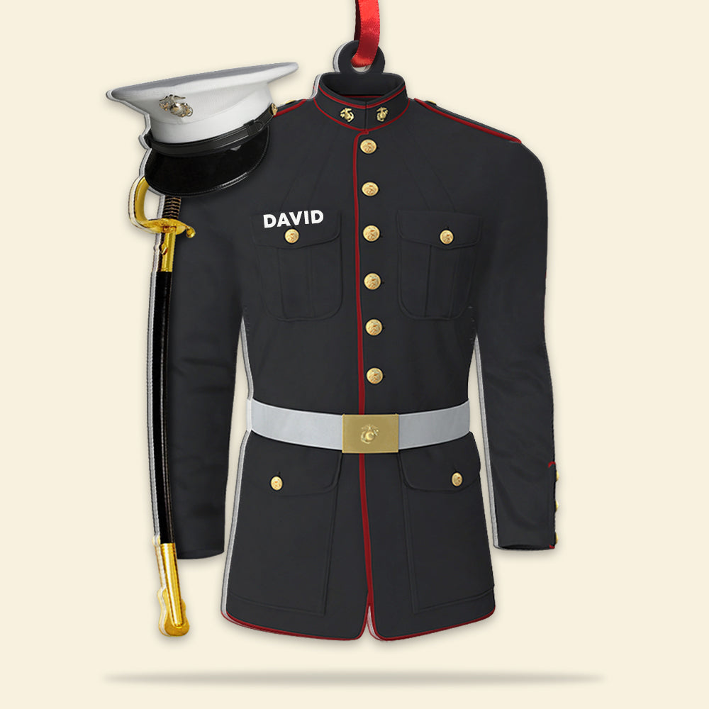 Military Uniform, Personalized Acrylic Ornament, Military Christmas Decor - Ornament - GoDuckee