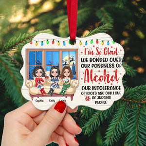Drinking Christmas Friends, Our Fondness Of Alcohol, Personalized Bestie Ornament - Ornament - GoDuckee