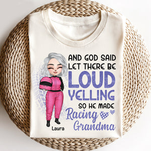 And God Said Let There Be Loud Yelling - Personalized Shirts - Gift for Racing Family - Chibi Racing Girl - Shirts - GoDuckee