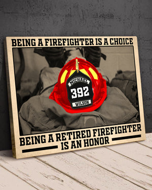 Personalized Firefighter Helmet Badge Poster - Being A Firefighter Is A Choice - Poster & Canvas - GoDuckee