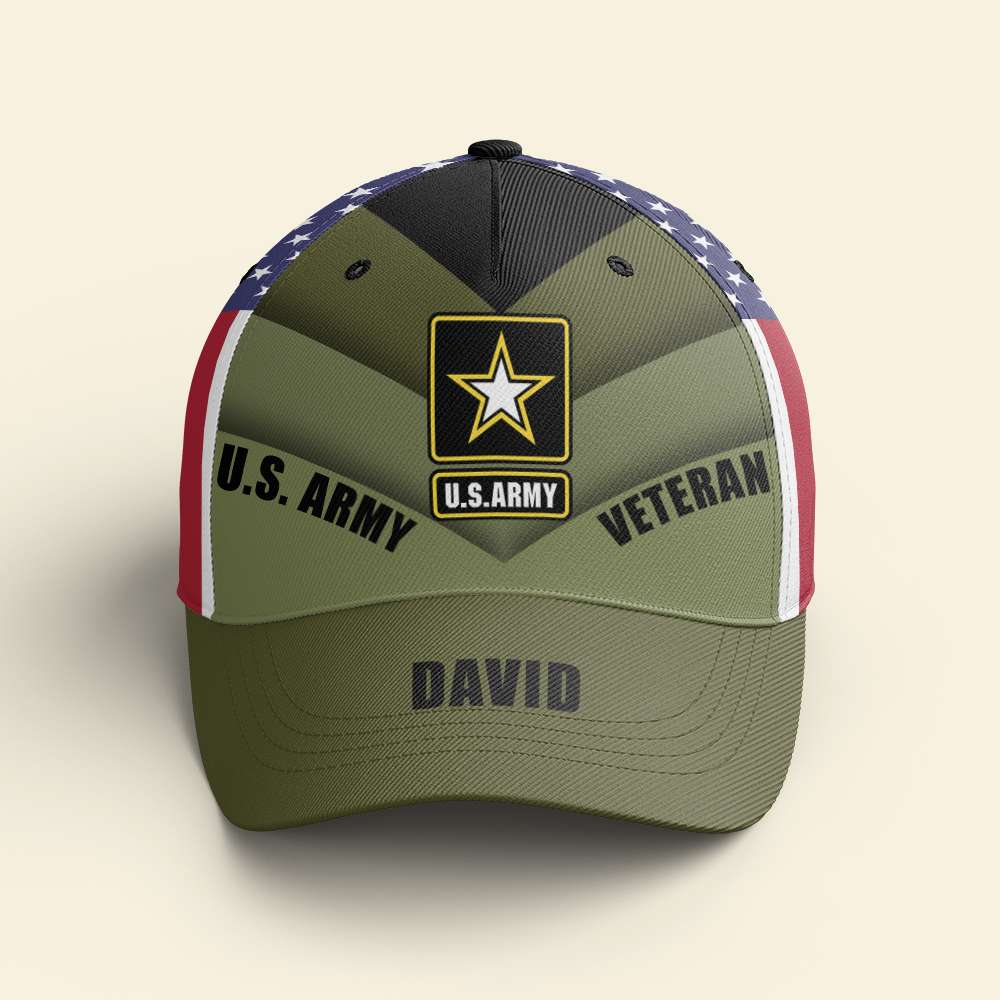 Veteran Personalized Classic Cap With Flag Pattern, Military Gift - Classic Cap - GoDuckee
