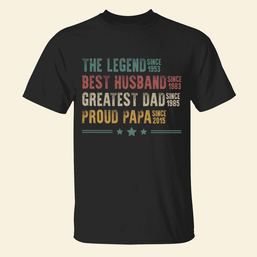 Legend Husband Dad Papa, Personalized Shirt - Shirts - GoDuckee