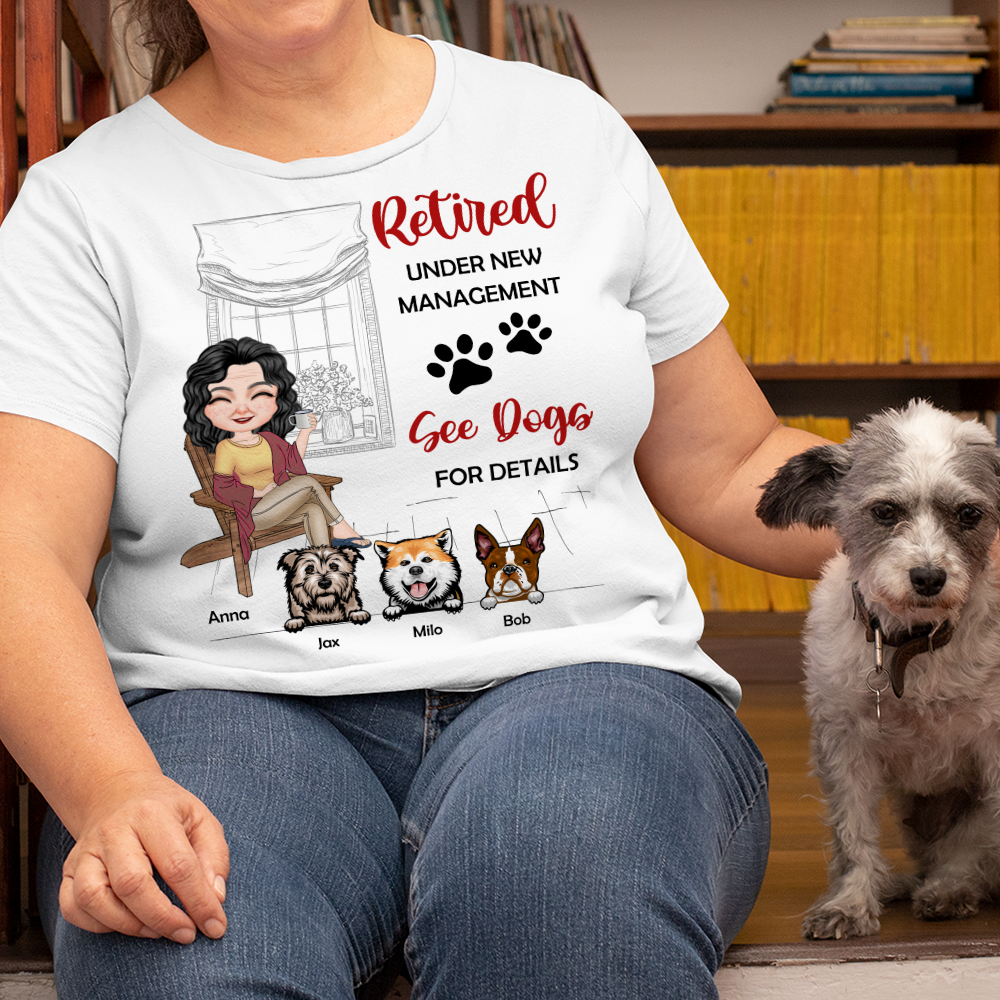 Retired Under New Management, Dog Lover T-shirt Hoodie Sweatshirt - Shirts - GoDuckee