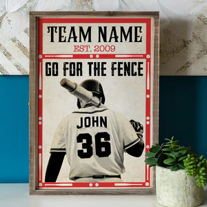 Personalized Baseball Player Poster - Go For The Fence - Vintage Art - Poster & Canvas - GoDuckee