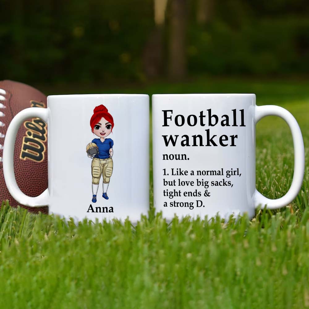 Football Girl Wanker Funny White Mug, Personalized Gift - Coffee Mug - GoDuckee