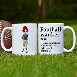 Football Girl Wanker Funny White Mug, Personalized Gift - Coffee Mug - GoDuckee